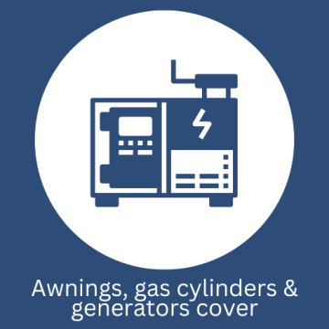 Awnings, gas cylinders and generators cover