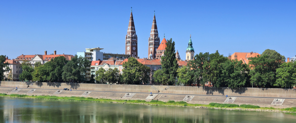 A motorhome holiday hotspot in Szeged, Hungary.