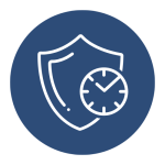 play centre claim icon of reliable shield and speedy insurance service.